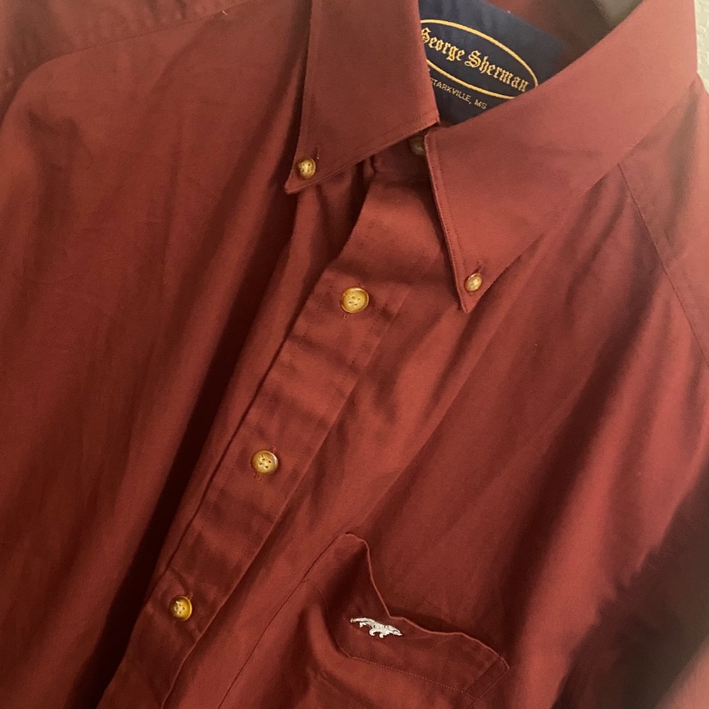 Mississippi State University Maroon Button Down Ranger Twill Bulldog on Pocket M